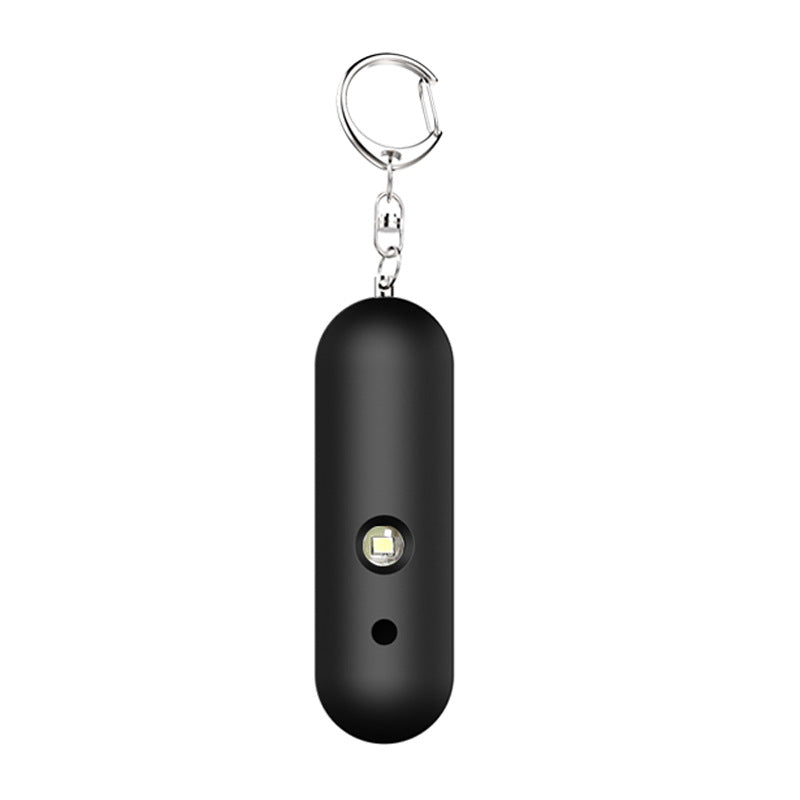 ABS Personal Alarms LED Flashlight 130db Whistle Security Siren Keychain Safety Sound Emergency Self Defense Safe Sound – Black
