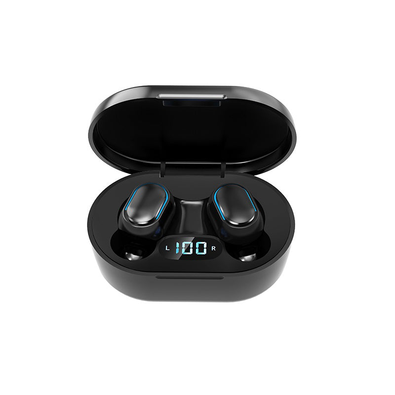 E7S Wireless Earphones LED Display TWS Bluetooth In-ear Stereo Headphones Sports Headset – Black