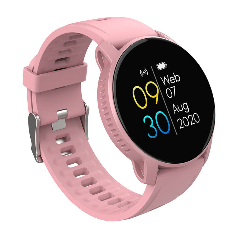 W9 Smart Sports Watch Women Men Waterproof Fitness Tracker Bracelet with Heart Rate Monitor – Pink