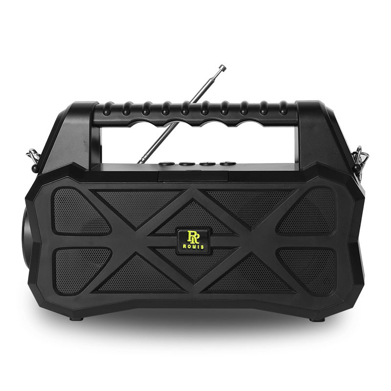 Outdoor Portable Flashlight Bluetooth Wireless Speaker TWS Solar Rechargeable FM Radio Audio Speakers – Black