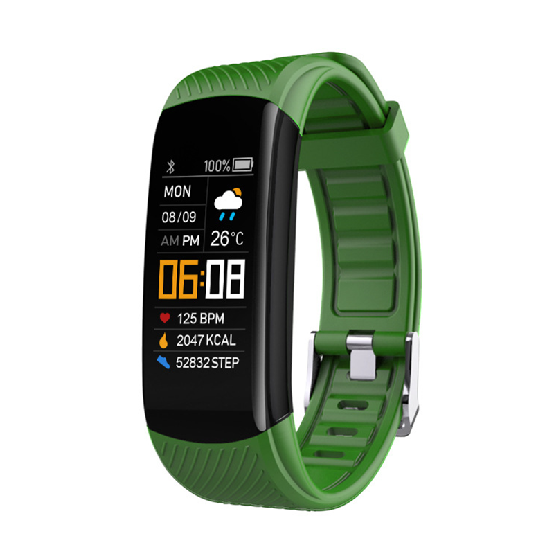 C5S Smart Bracelet Sports Pedometer Heart Rate Blood Pressure Color Screen Smart Watch Smart Bracelet Android IOS – Green