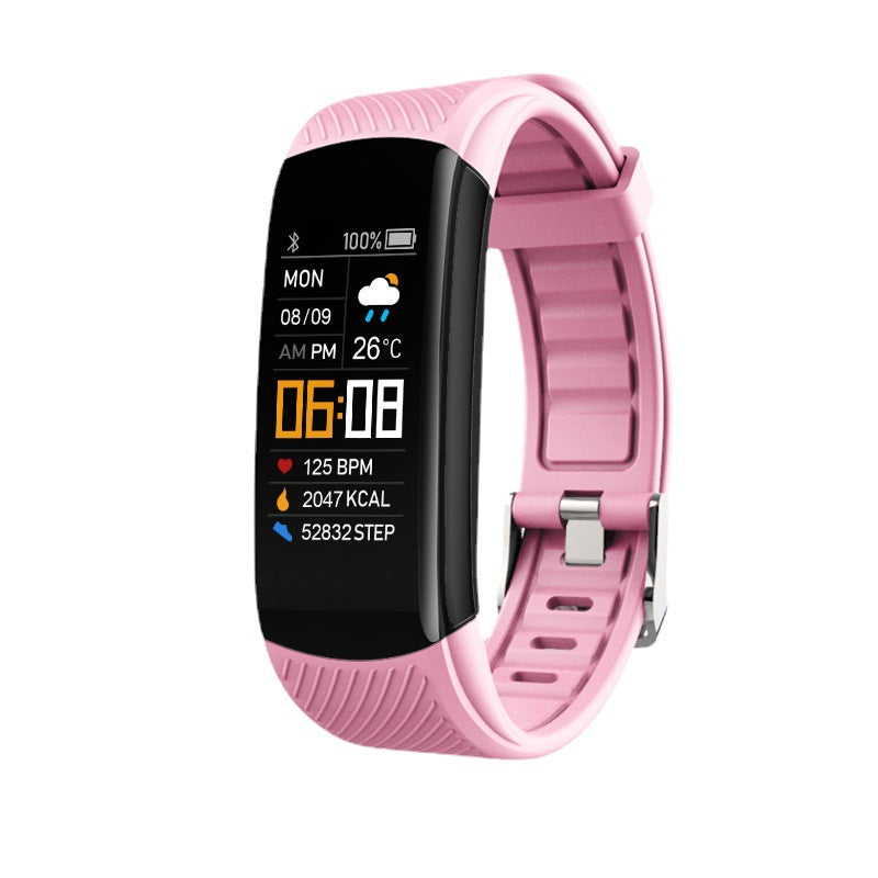 C5S Smart Bracelet Sports Pedometer Heart Rate Blood Pressure Color Screen Smart Watch Smart Bracelet Android IOS – Pink