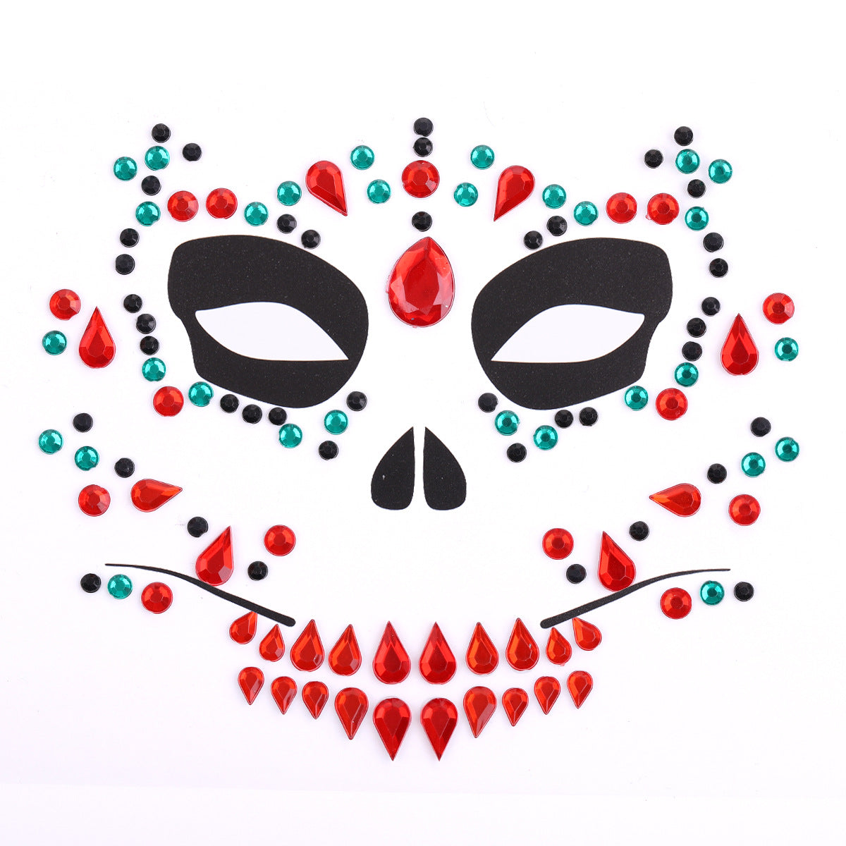 3Pcs Halloween Day of the Dead Face Stickers Makeup Mask Temporary Tattoo – GF-2001