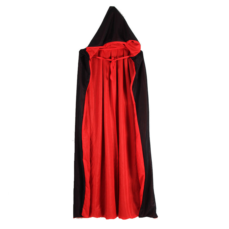 Unisex Christmas Halloween Velvet Reversible Hooded Cape Cloak – 140cm