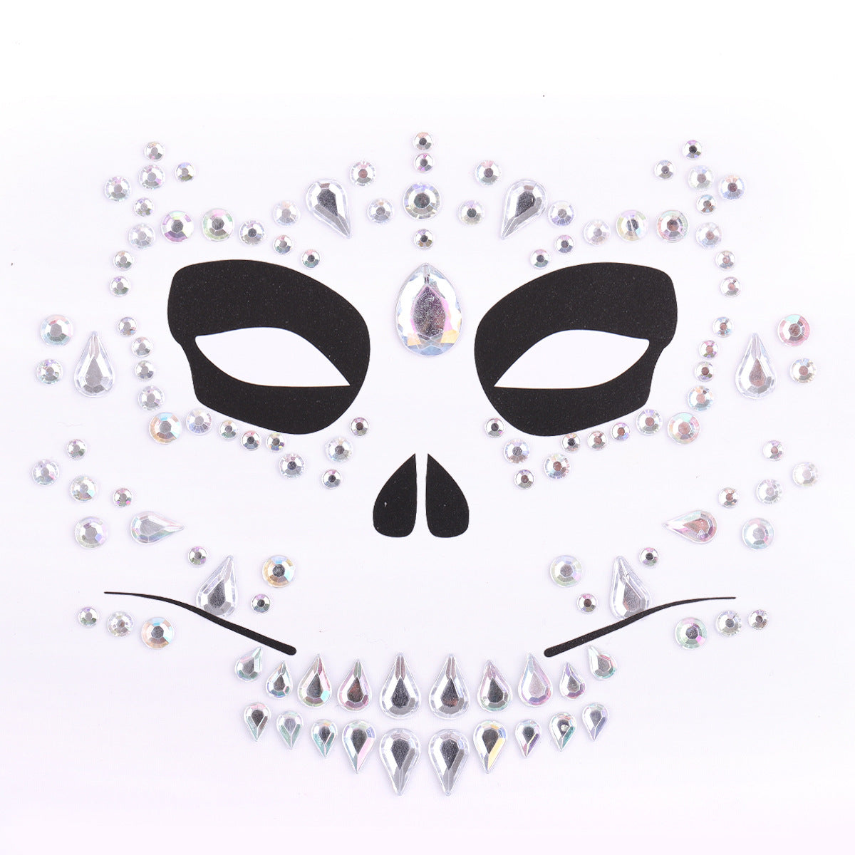 3Pcs Halloween Day of the Dead Face Stickers Makeup Mask Temporary Tattoo – GF-2003
