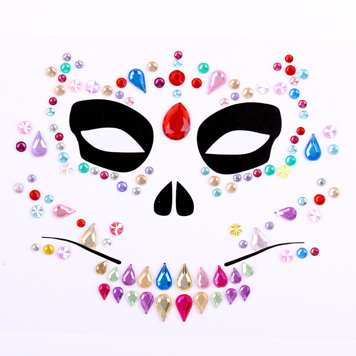 3Pcs Halloween Day of the Dead Face Stickers Makeup Mask Temporary Tattoo – GF-2005