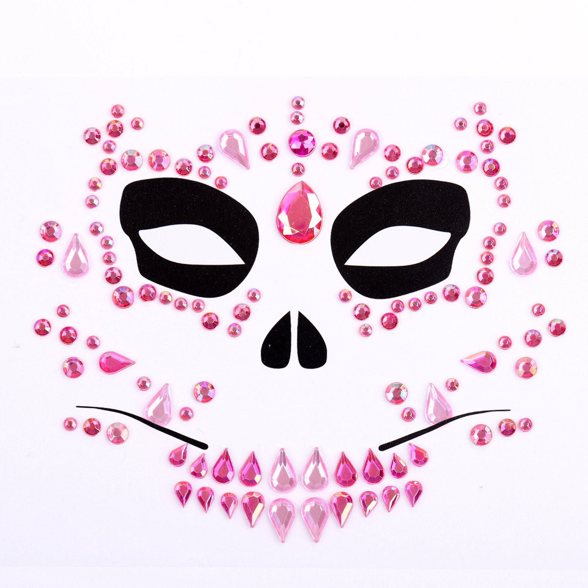 3Pcs Halloween Day of the Dead Face Stickers Makeup Mask Temporary Tattoo – GF-2006