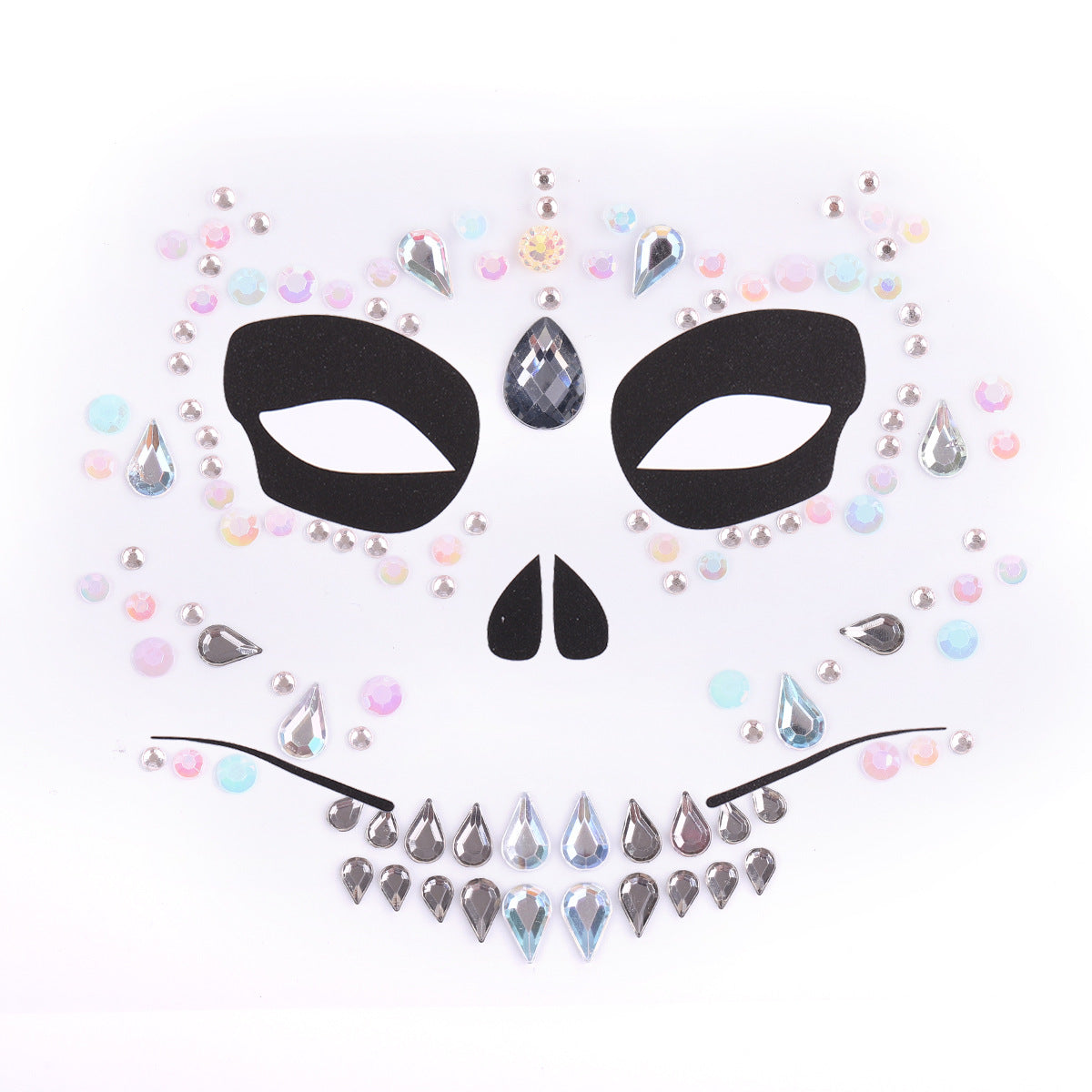 3Pcs Halloween Day of the Dead Face Stickers Makeup Mask Temporary Tattoo – GF-2007