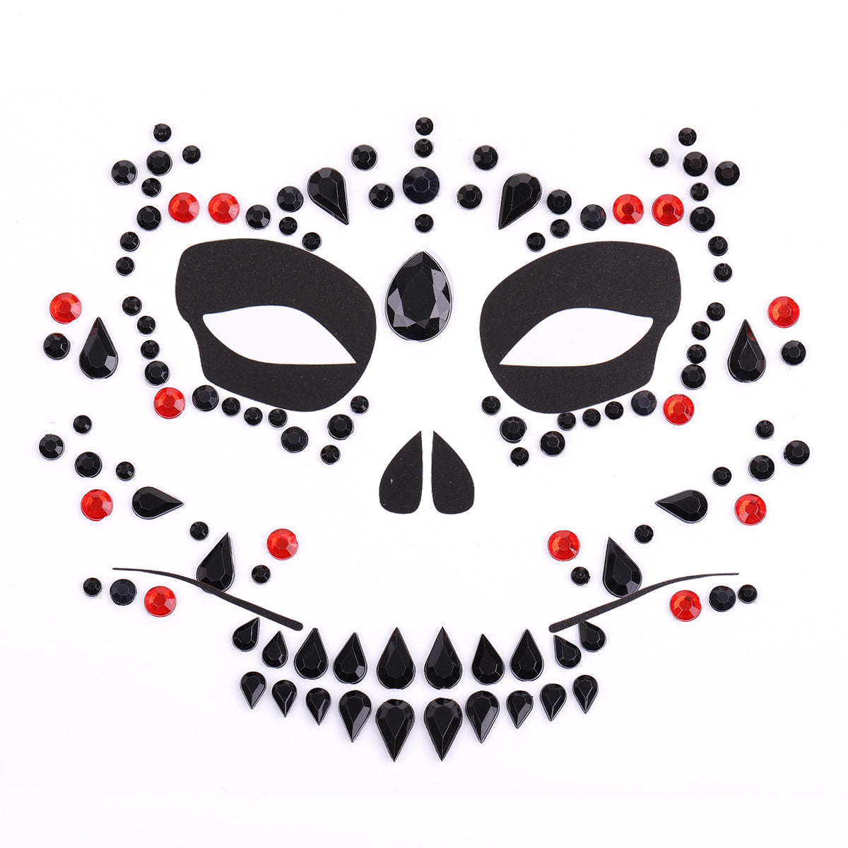 3Pcs Halloween Day of the Dead Face Stickers Makeup Mask Temporary Tattoo – GF-2008