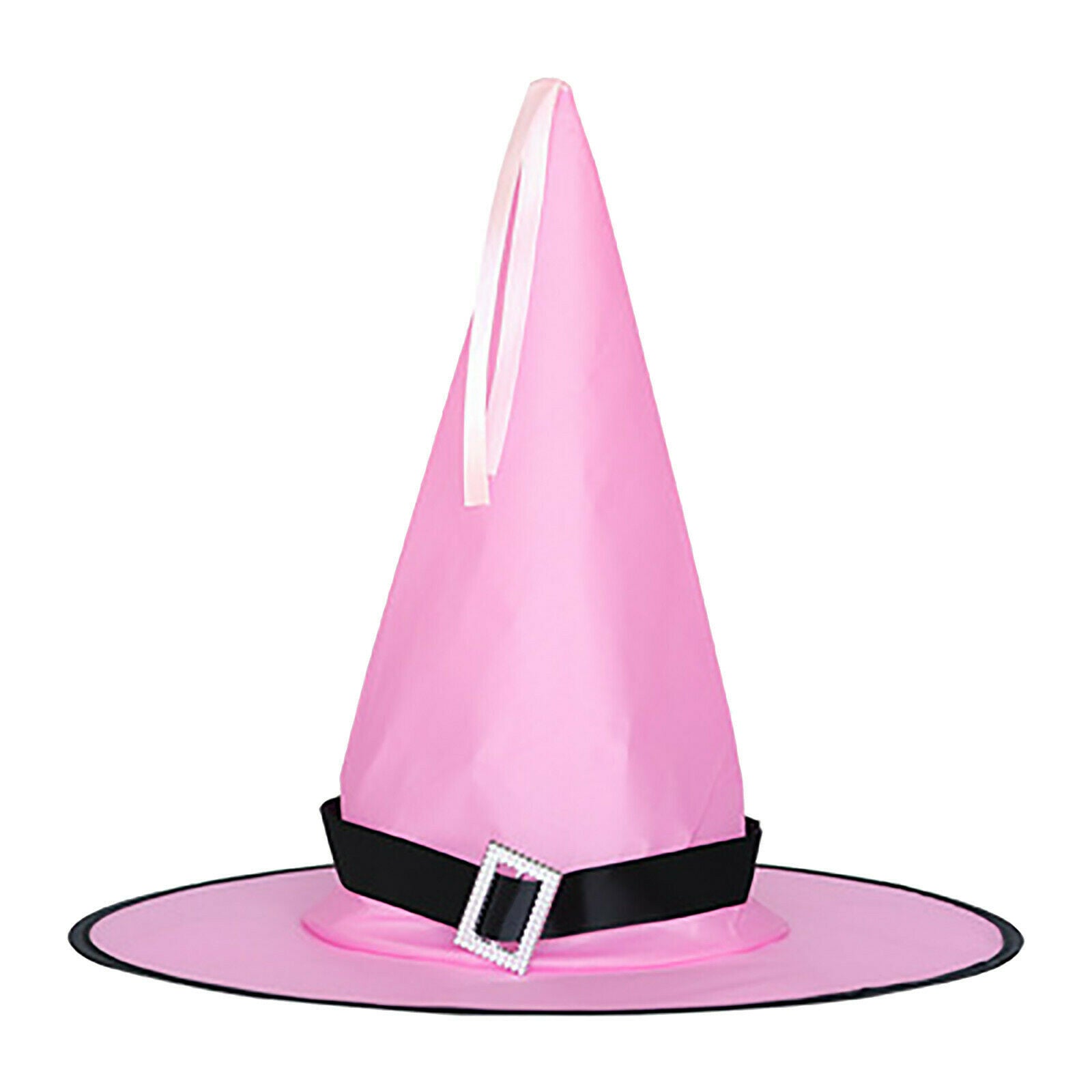 LED Glowing Witch Hat Halloween Tree Hanging Decor Light Up Witches Caps 5Pcs – Pink