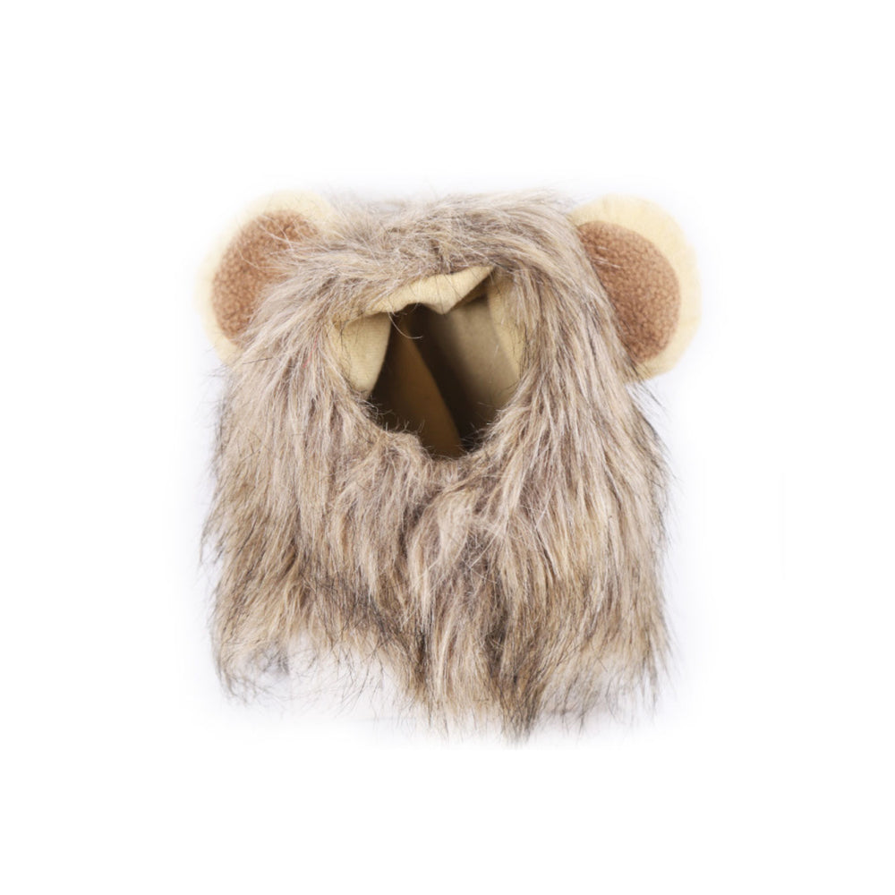Pet Costume Cosplay Lion Mane Wig Cap for Cat Dog – M