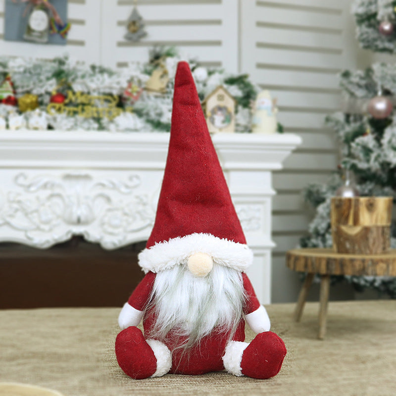 Santa Halloween Plush Gnome Doll Home Christmas Decoration – Red