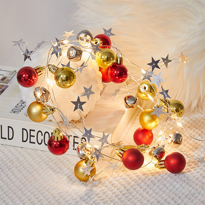 2M 20 LED Christmas Lights Holiday Decorative Hanging String Light – Christmas Golden Red Ball Bell