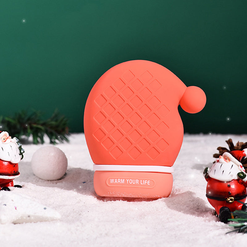 Silicone Microwave Heated Hand Warmer Christmas Hot Water Bag – Pink / Hat