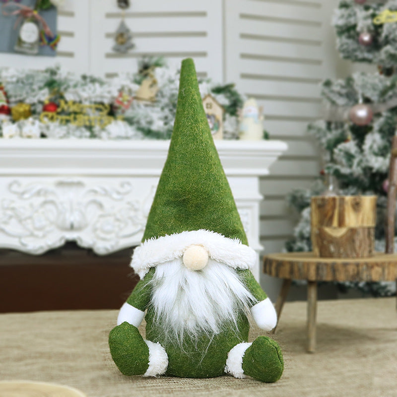 Santa Halloween Plush Gnome Doll Home Christmas Decoration – Green