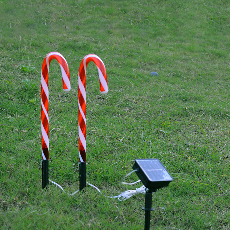 Solar Outdoor Christmas Candy Cane Pathway Marker Light – 2 Pieces