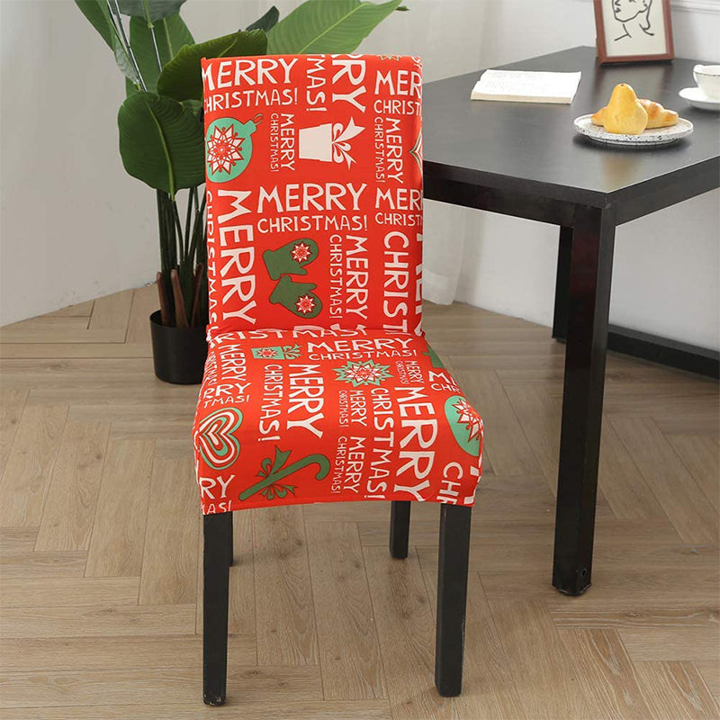 4/6 PCS Removable Festive Dust-Proof Chair Protector Christmas Print Decoration – 6 Pcs / Christmas Letters