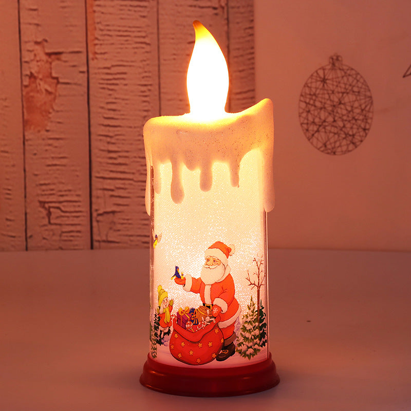 Santa Claus & Snowman Simulation Flame Christmas Candle Night Light – Santa A