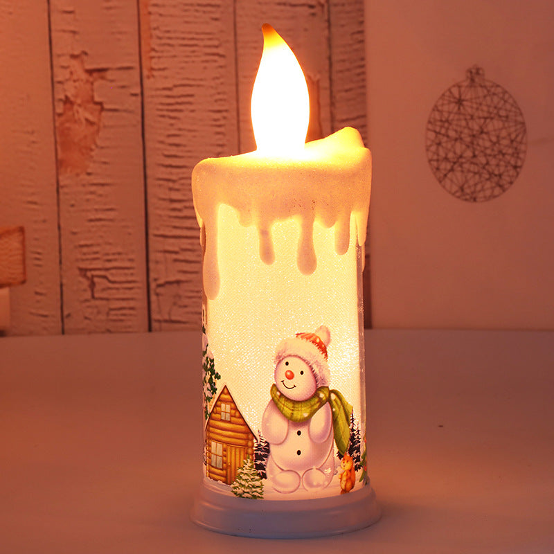 Santa Claus & Snowman Simulation Flame Christmas Candle Night Light – Snowman A