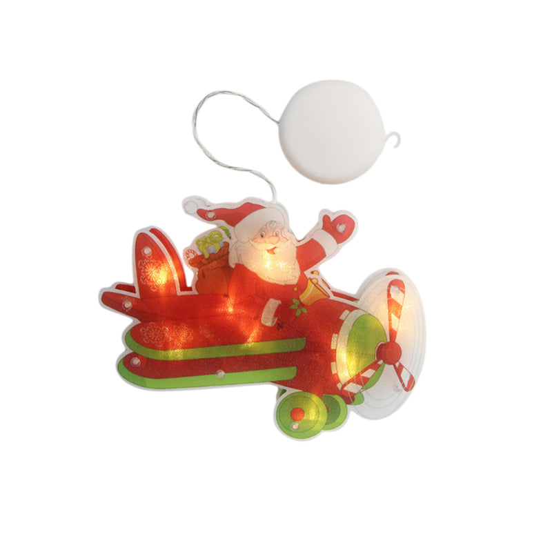 Christmas Party Window Pendant Lamp LED Light with Suction Cup – Airplane Christmas