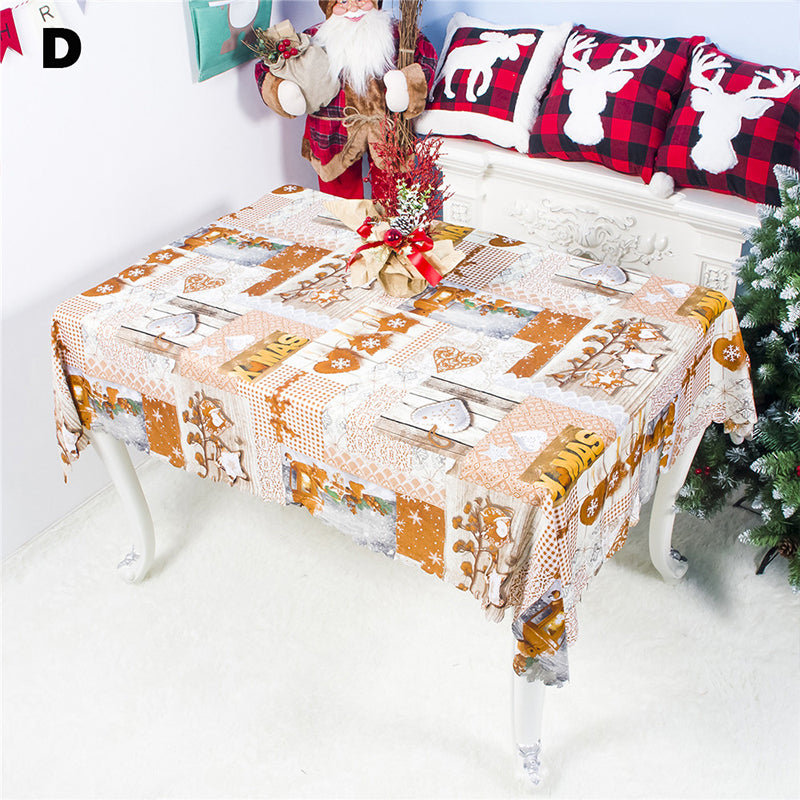 Rectangular Christmas Printed Tablecloth New Year Decoration 150x180CM – Type D
