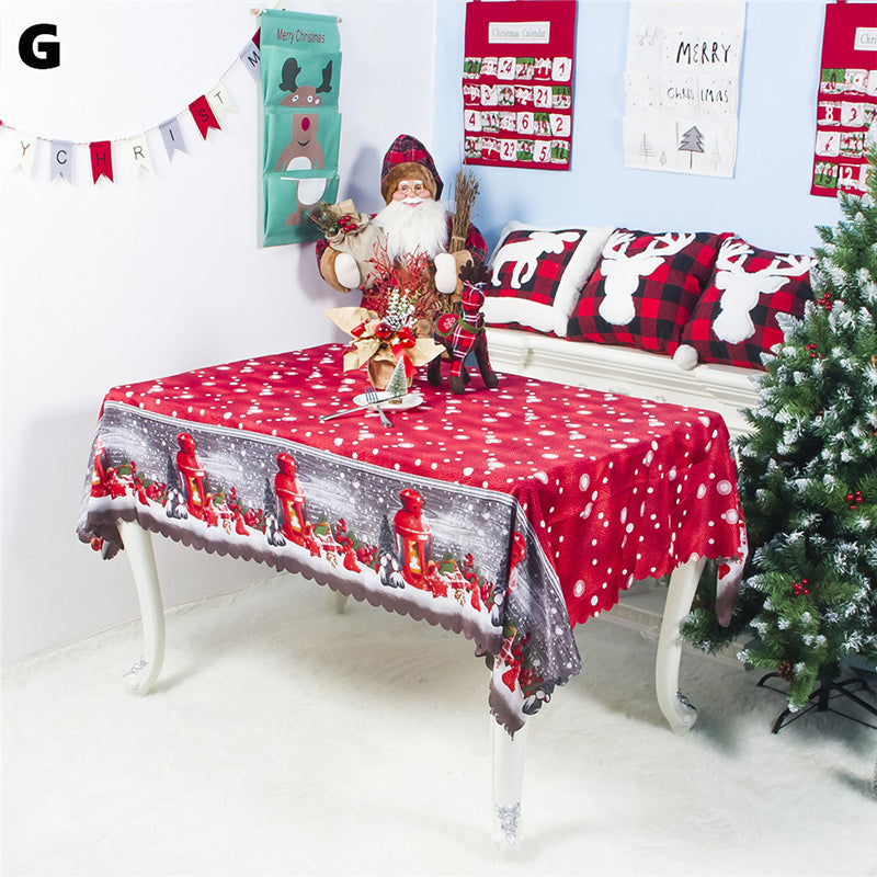 Rectangular Christmas Printed Tablecloth New Year Decoration 150x180CM – Type G