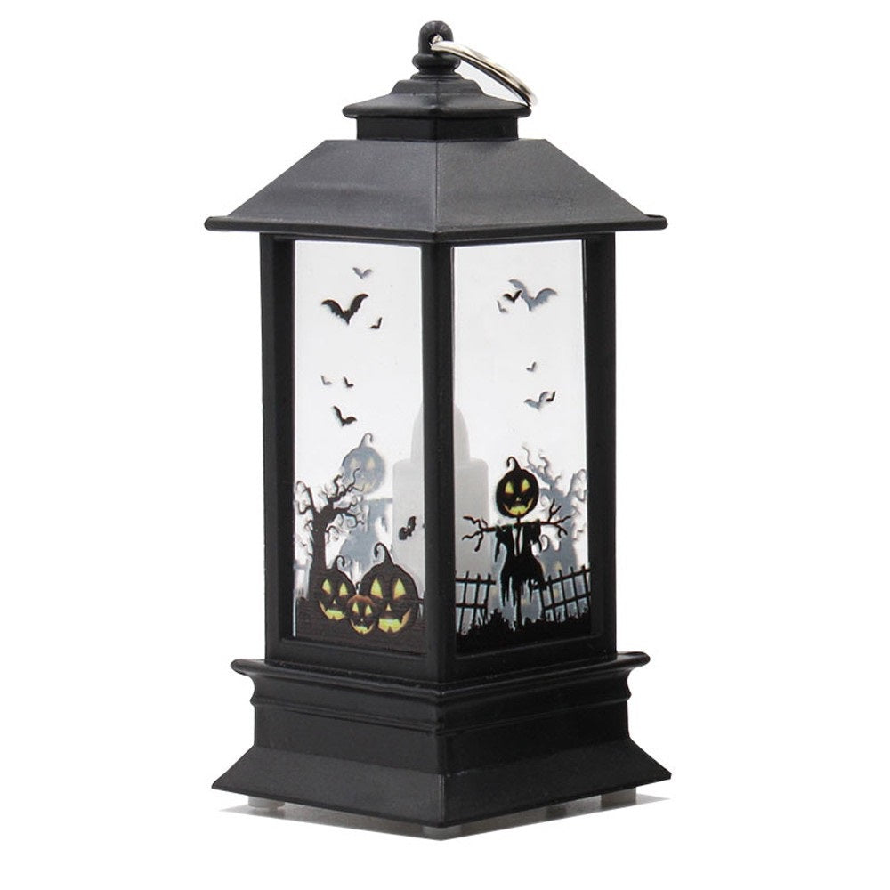 LED Halloween Castle Flame Portable Candle Lantern Light – Pumpkin Straw