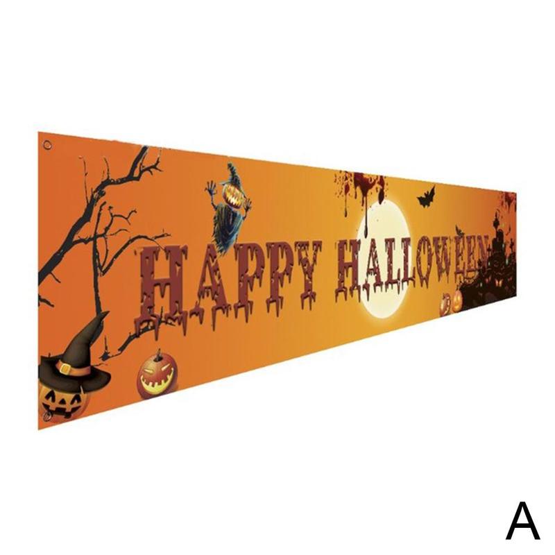 Outdoor Foldable Halloween Party Banner Pull Flag Hanging Decor – Style A