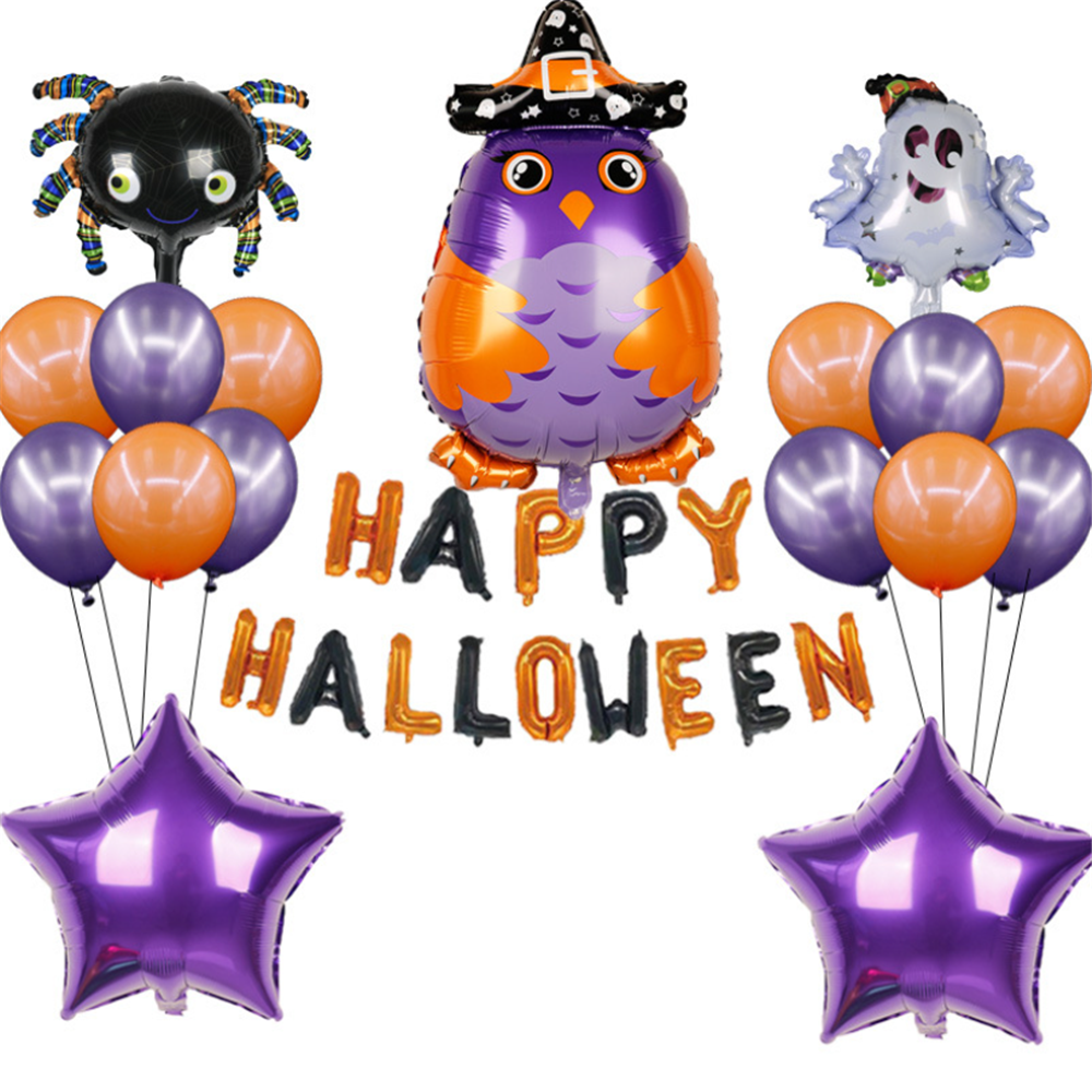 18Pcs Halloween Bat Aluminum Foil Balloon Decoration Ghost Festival Set – Owl Wizard