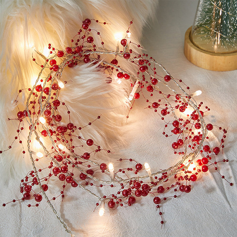 2M 20 LED Christmas Lights Holiday Decorative Hanging String Light – Christmas Red Beads