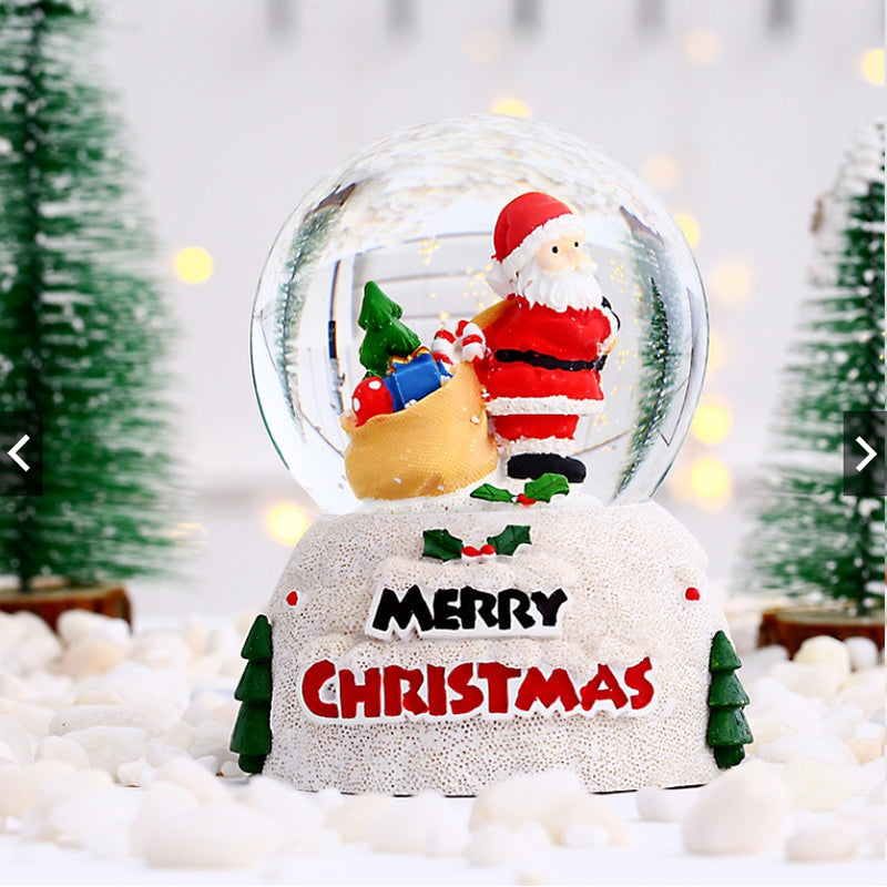Christmas Snowman Santa Claus Glowing Crystal Ball Desktop Decoration – Santa Claus