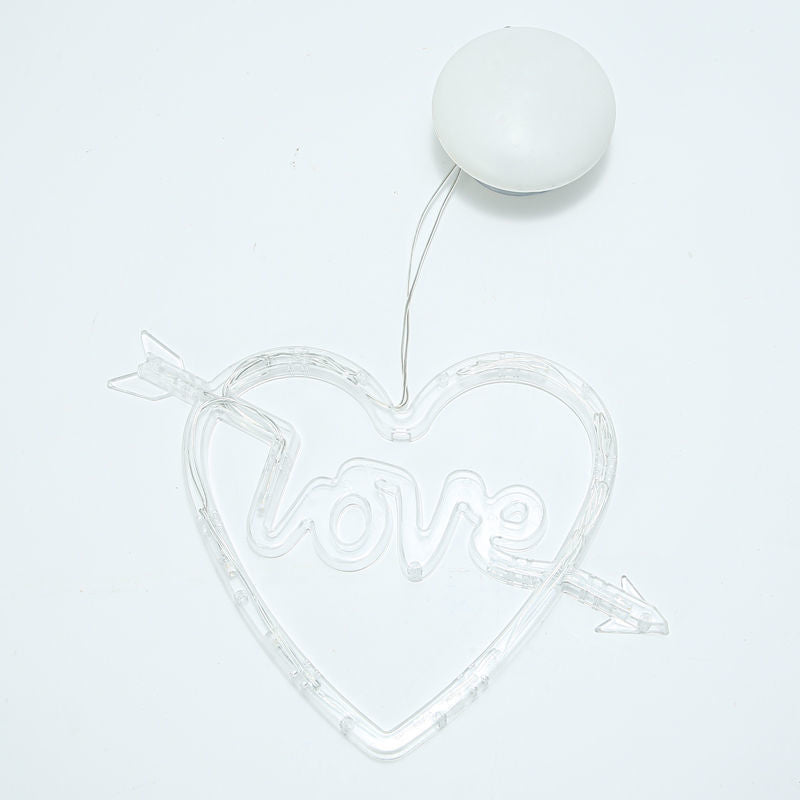 LED Christmas Lights Window Suction Cup Chandelier Decorative String Light – Heart