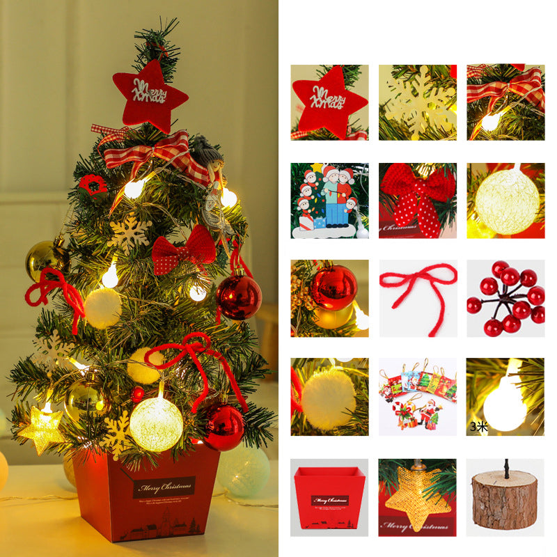50cm Mini Christmas Tree LED Creative DIY Nightlight – Red