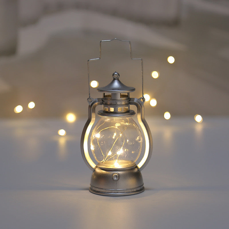 Christmas Retro Electronic Small Oil Lamp Creative Gift Decoration – Silver