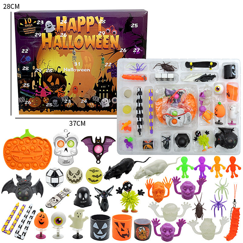 Halloween Decompression Toy Set Countdown Calendar Blind Box Funny Toys – A