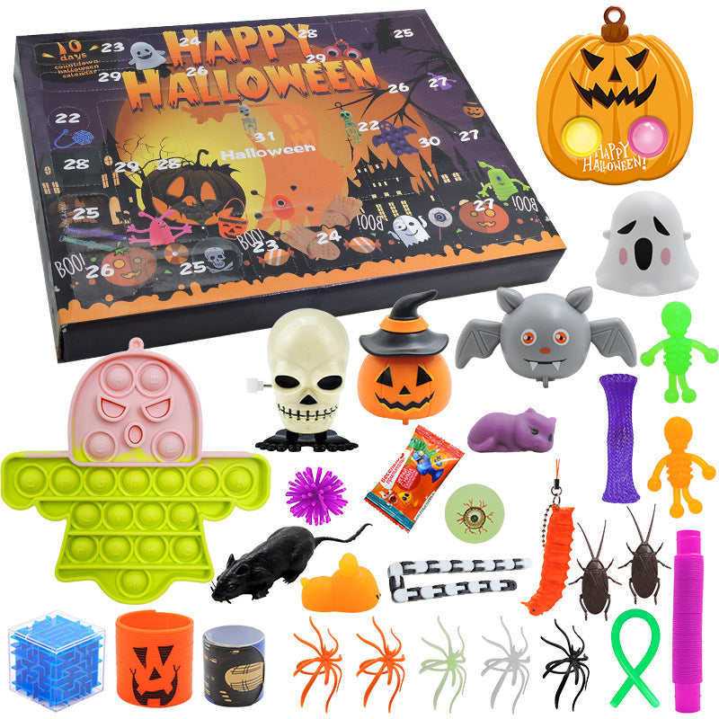 Halloween Decompression Toy Set Countdown Calendar Blind Box Funny Toys – B