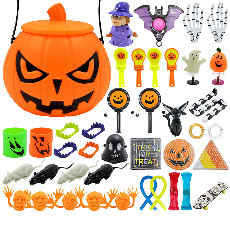 Halloween Decompression Toy Set Countdown Calendar Blind Box Funny Toys – C