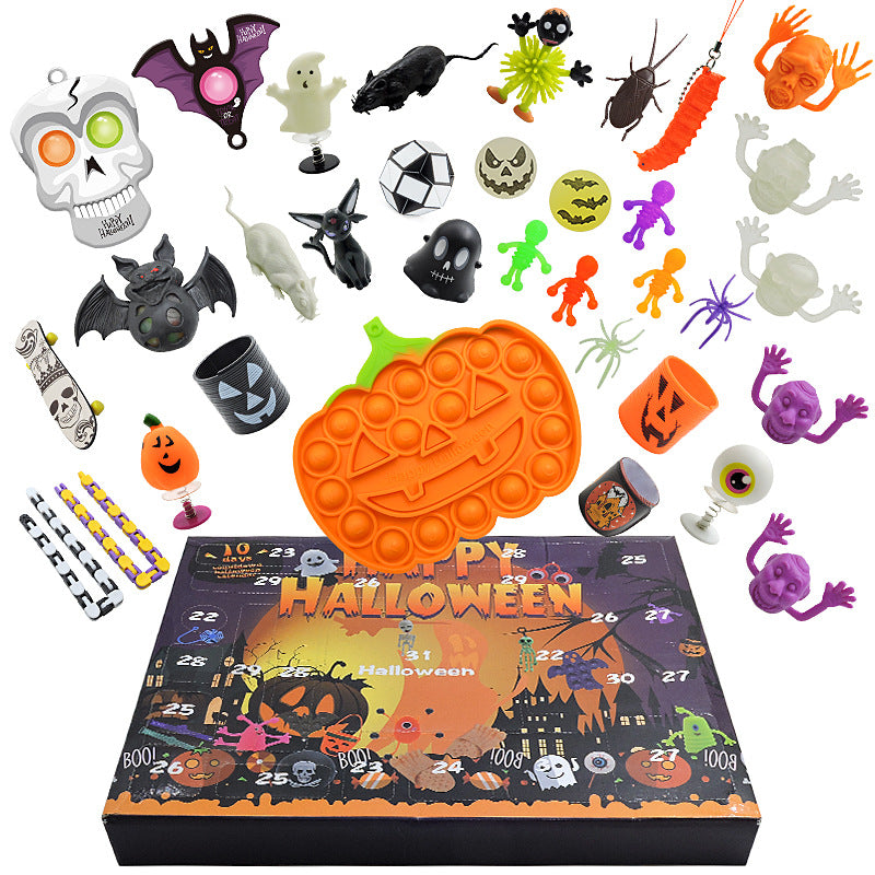 Halloween Decompression Toy Set Countdown Calendar Blind Box Funny Toys – E