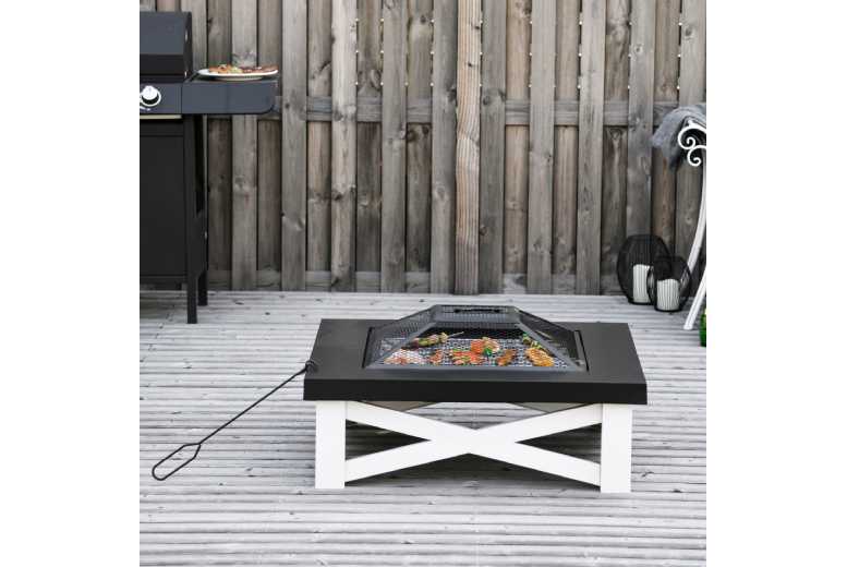 Outsunny Fire Pit Square Table