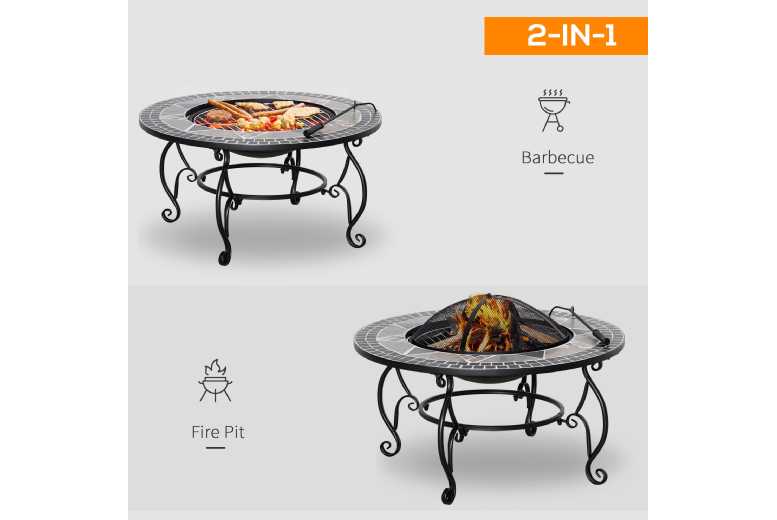 Outsunny 2-in-1 Outdoor Fire Pit