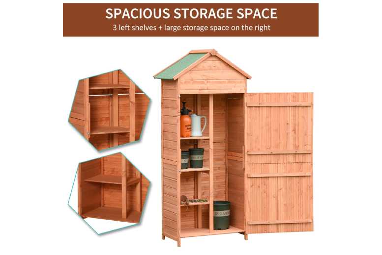 Outsunny Garden Shed 4-Tier Wooden Shed