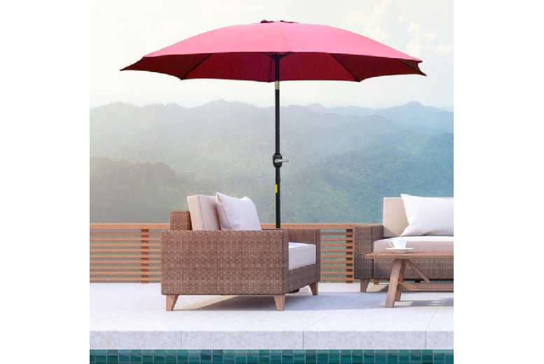 Outsunny 2.6M  Parasol – Red