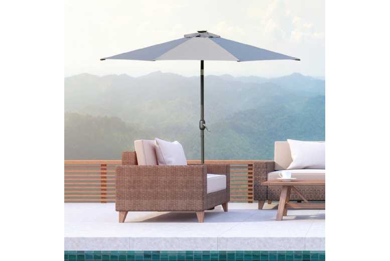 Outsunny 2.7m Patio LED  Parasol