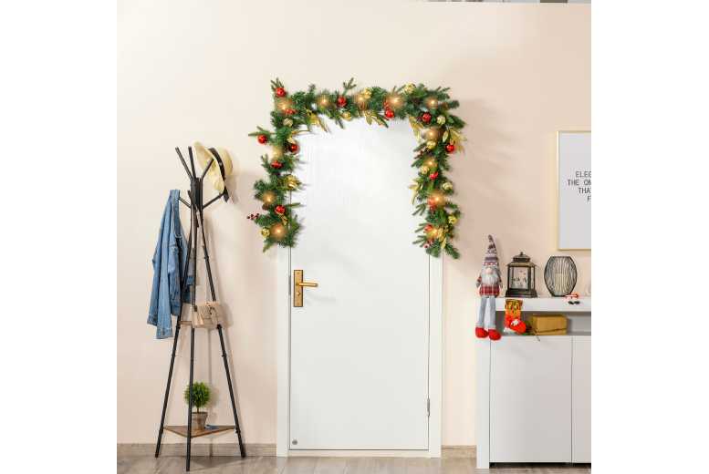 HOMCOM 9ft Non-Lit Garland for Christmas