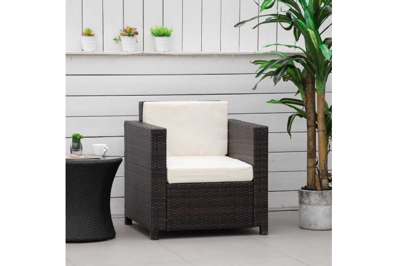 Outsunny Rattan Armchair w/ Cushion
