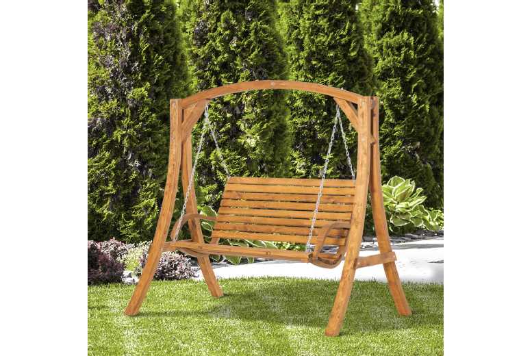 Outsunny Outdoor Wooden Swing Bench Seat