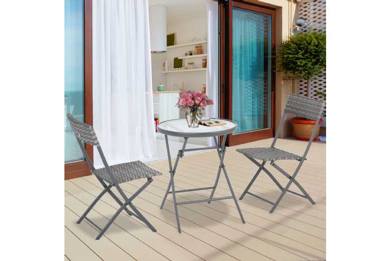 Outsunny  Patio Rattan Wicker Bistro Set