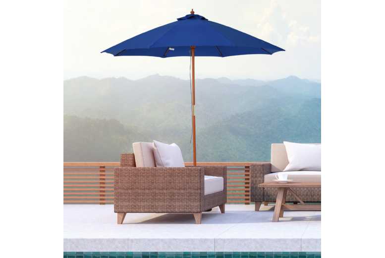 Outsunny 2.5m Wooden Garden Parasol