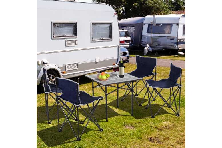 Outsunny Camping Table & Chairs Set