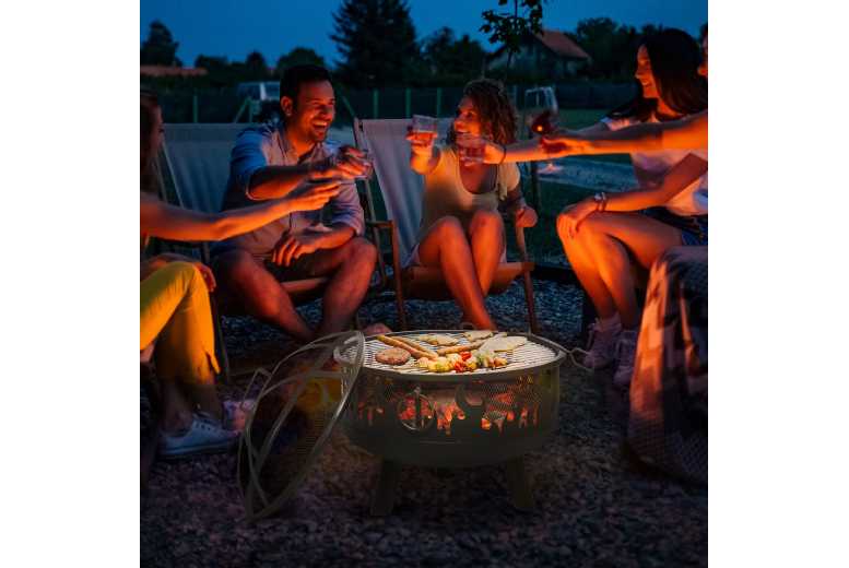 Outsunny 2-in-1 Outdoor Fire Pit